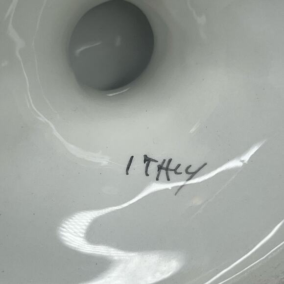 Hand Painted Vintage Italian Faience Footed Porcelain Tureen W/ Underplate Italy - Picture 14 of 15